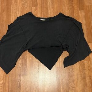 Free People-We the Free Boxy Cropped Dolman Sleeve Top - Black